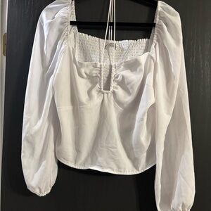 Abercrombie Square Neckline Elegant White Women's Top